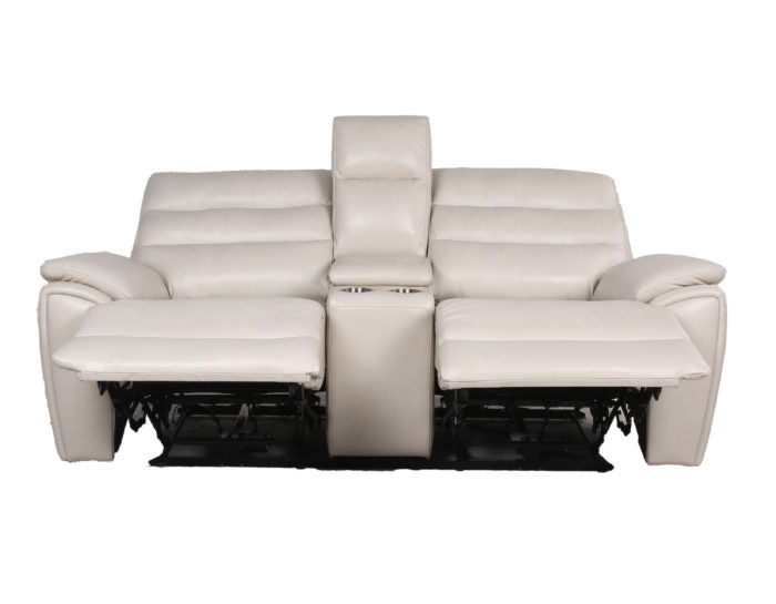 Duval Dual Power Reclining Console Loveseat, Ivory
