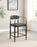Tina Metal Counter Height Bar Stool with Upholstered Back and Seat