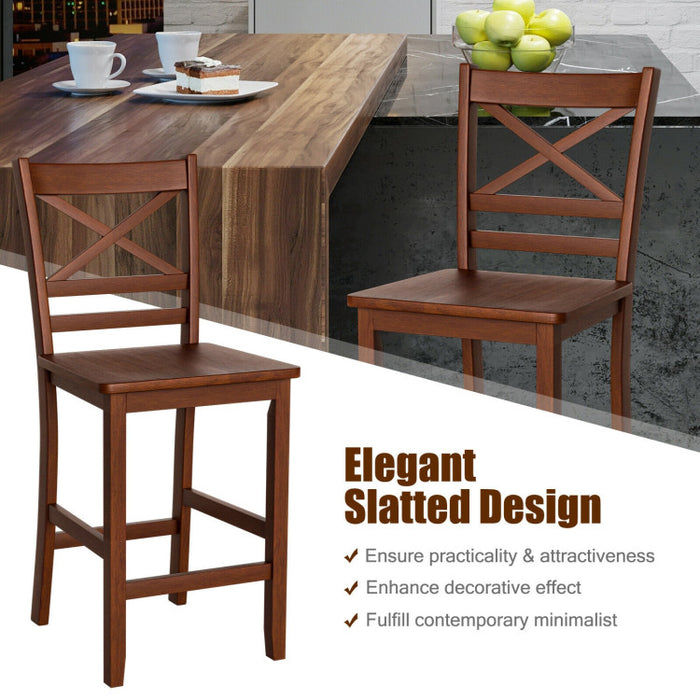 Set of 2 Bar Stools 25 Inch Counter Height Chairs