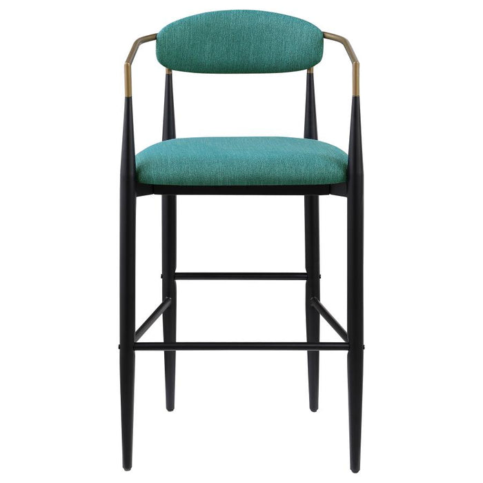 Tina Metal Pub Height Bar Stool with Upholstered Back and Seat