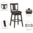 24/29 Inch 360 Degree Swivel Classic Wooden Counter Height Bar Stool
