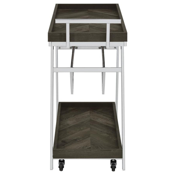 Kinney 2-tier Bar Cart with Storage Drawer Rustic