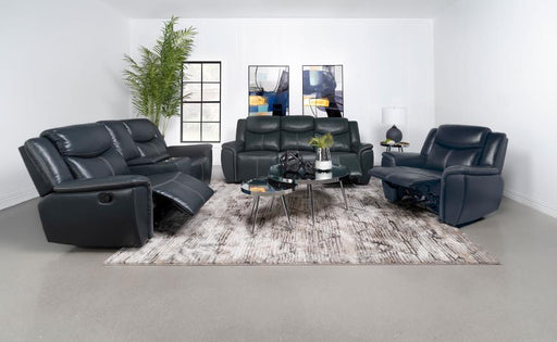 Sloane 3-Piece Upholstered Motion Reclining Sofa Set Blue