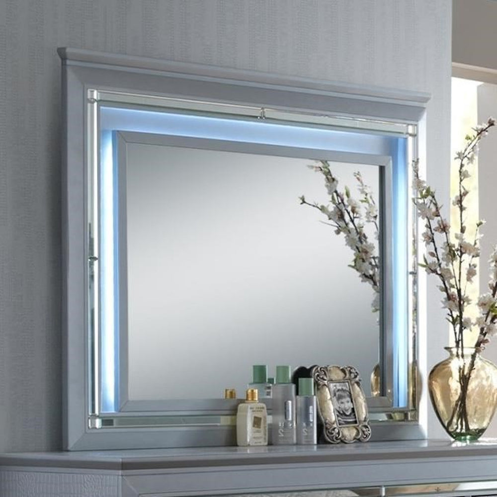 Lillian Silver Bedroom Dresser Mirror