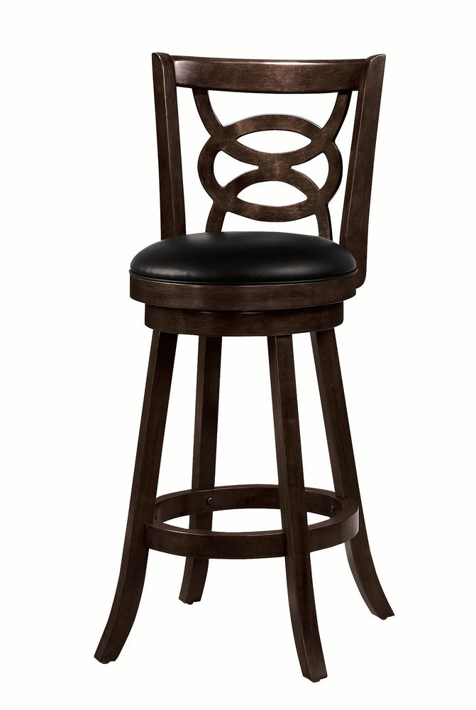 Swivel Bar Stools With Upholstered Seat Cappuccino (Set Of 2)