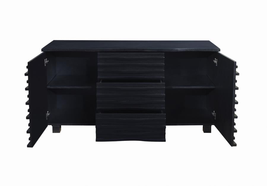 Stanton 3-drawer Rectangular Server Black
