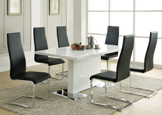 Anges High Back Dining Chair Black And Chrome
