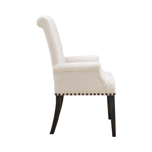 Phelps Upholstered Arm Chair Beige And Smokey Black