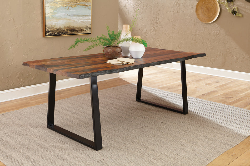 Ditman Live Edge Dining Table Grey Sheessam And Black