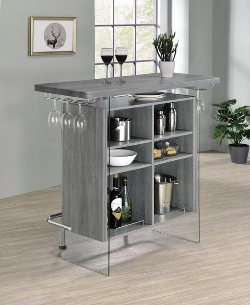 Acosta Rectangular Bar Unit With Footrest And Glass Side PanelsHENDERSON (DIS)