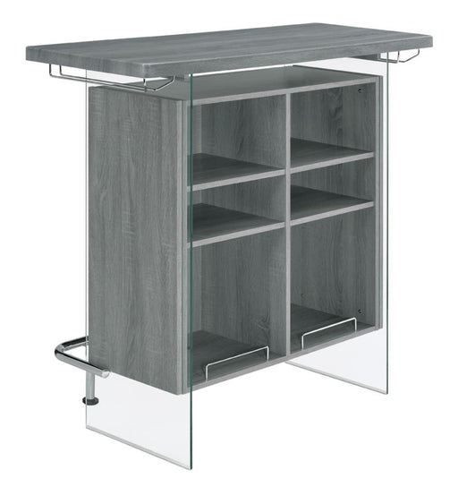 Acosta Rectangular Bar Unit With Footrest And Glass Side PanelsHENDERSON (DIS)