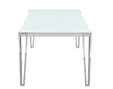 Pauline Rectangular Dining Table With Metal Leg White And Chrome