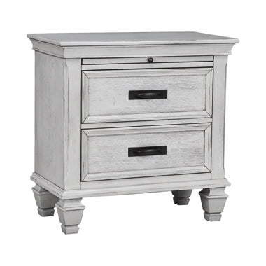 Franco 2-Drawer Nightstand Antique White