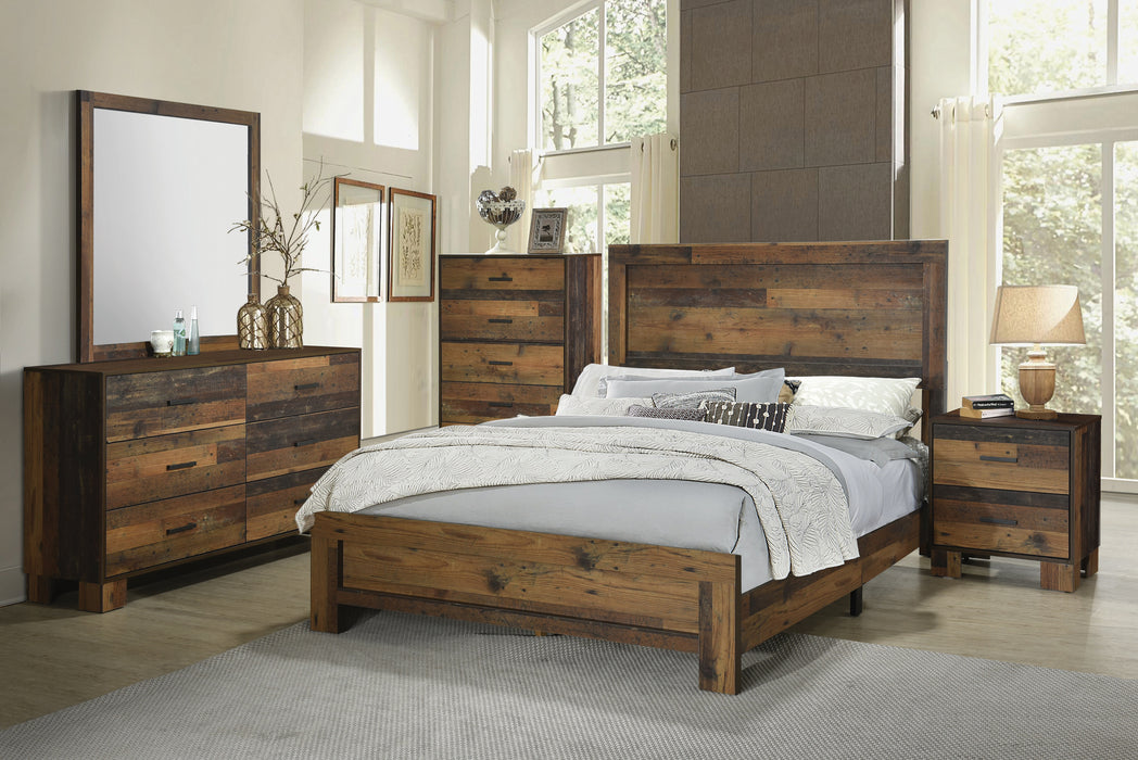 Sidney Panel Bedroom Set Rustic Pine 6-PC Set