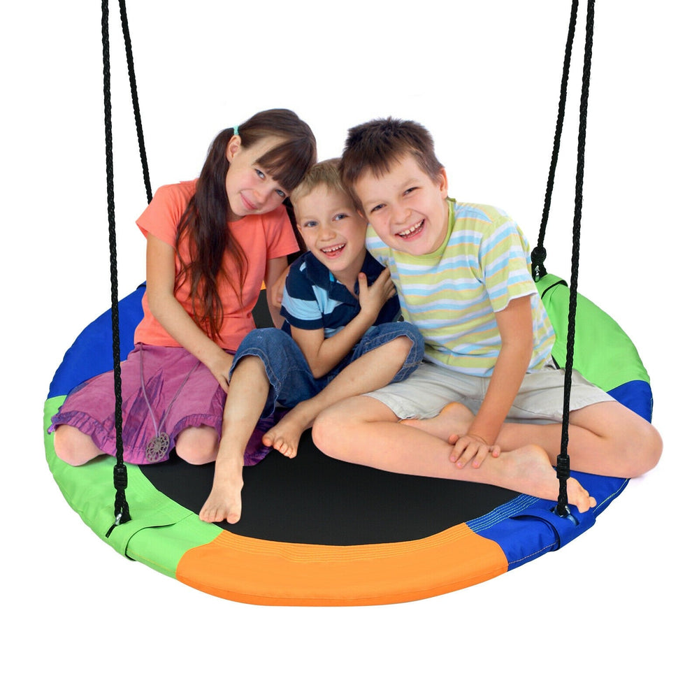 40" Flying Saucer Tree Swing Outdoor Play Set with Adjustable Ropes Gift for Kids