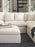 Hobson Sloped Track Arms 6 pc Sectional W/ Ottoman Off-White