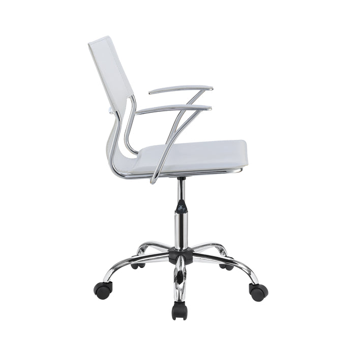 Adjustable Height Office Chair White And Chrome