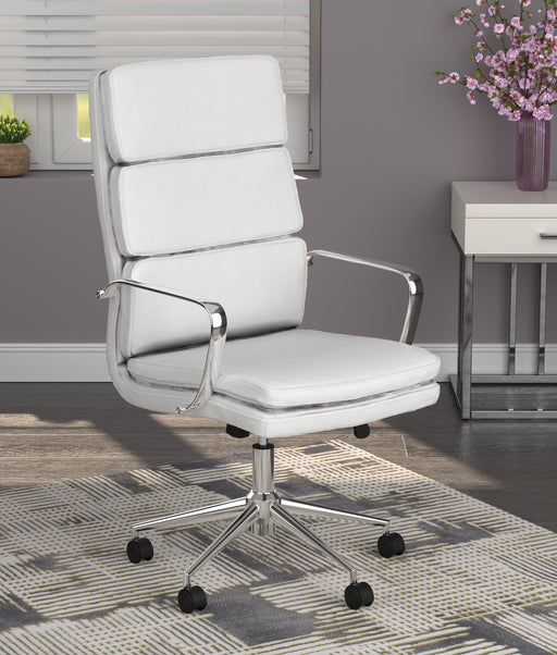 High Back Upholstered Office Chair White