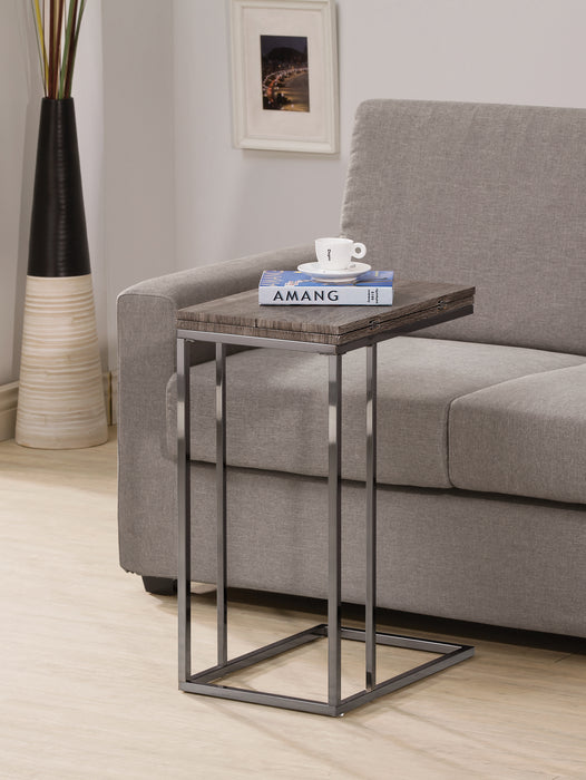Expandable Top Accent Table Weathered Grey And Black SKU:
