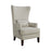 Curved Arm High Back Accent Chair Cream