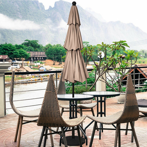 10ft 3 Tier Outdoor Patio Umbrella with Double Vented