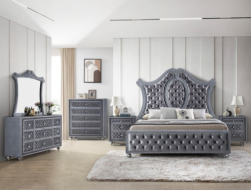 Cameo Gray Upholstered Panel Bedroom Set