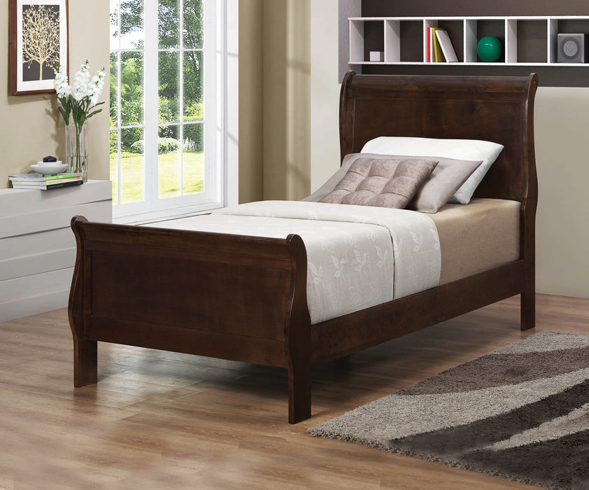 Louis Philippe Cappuccino Twin Sleigh 5-PCS Bedroom Set_2