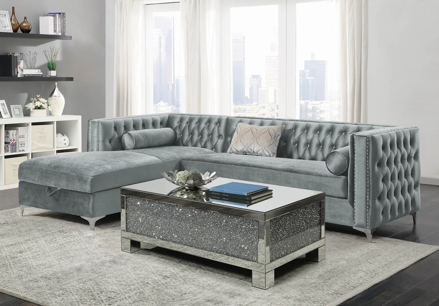 Bellaire_Contemporary_Silver_And_Chrome_Sectional_1
