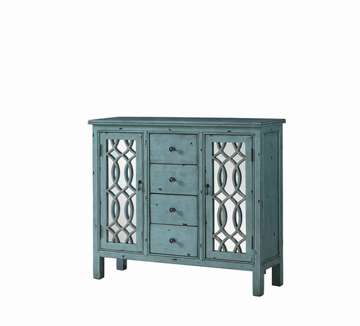 French Country Antique Blue Accent Cabinet_2