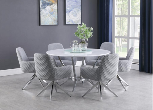 Abby 5-Piece Dining Set White And Light Grey