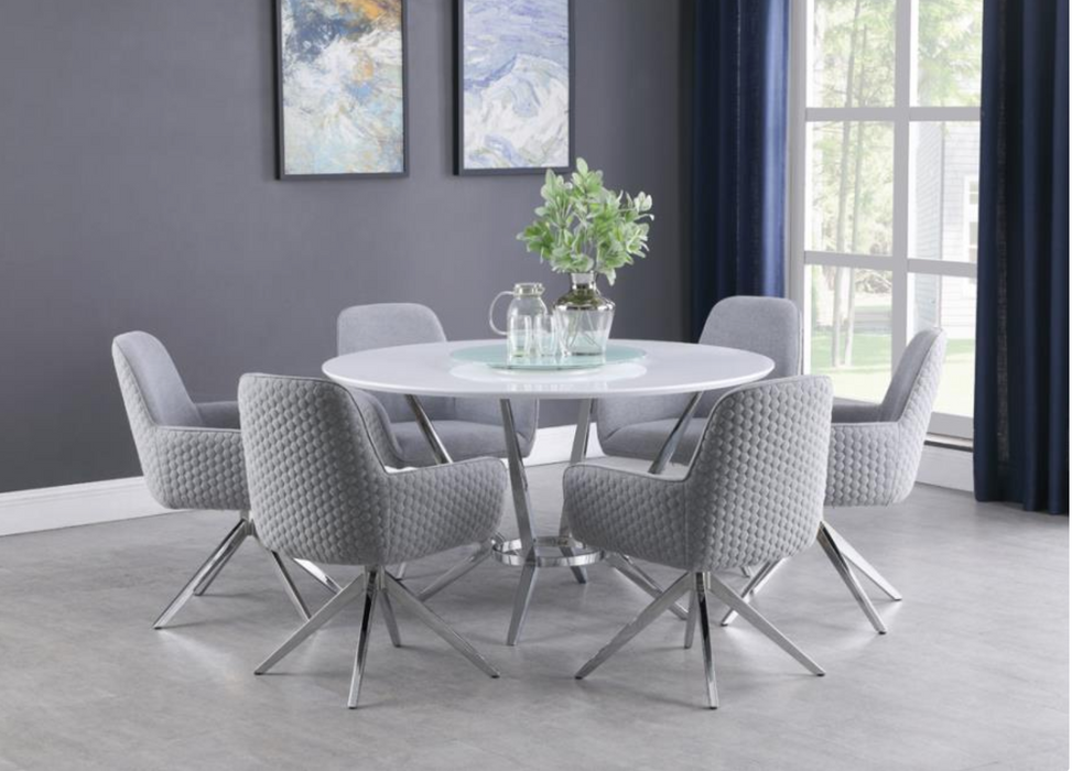Abby 5-Piece Dining Set White And Light Grey