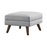 Churchill Ottoman With Tapered Legs Grey