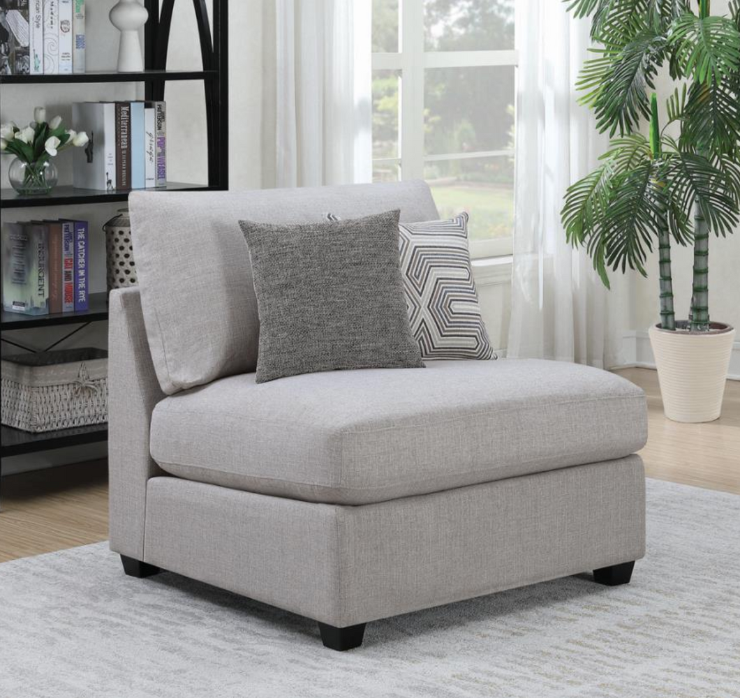 Cambria Upholstered Armless Chair Grey Collection: Charlotte
