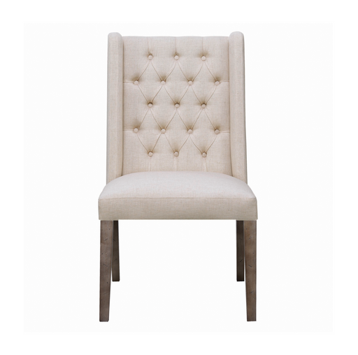 Tufted Side Chair Dark Brown And Beige