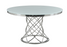 Irene Round Glass Top Dining Table White And Chrome