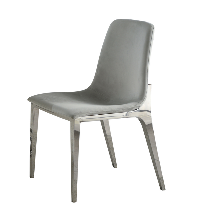 Irene Upholstered Side Chairs Light Grey And Chrome (Set Of 4)