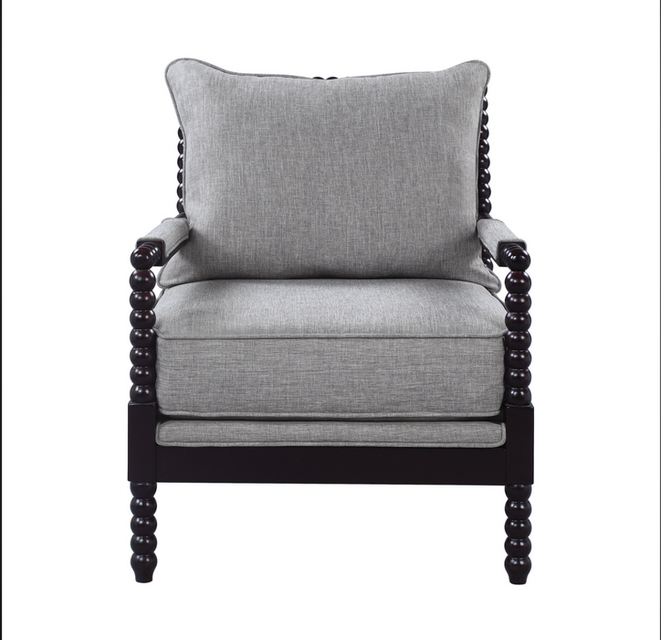 Cushion Back Accent Chair Grey And Black