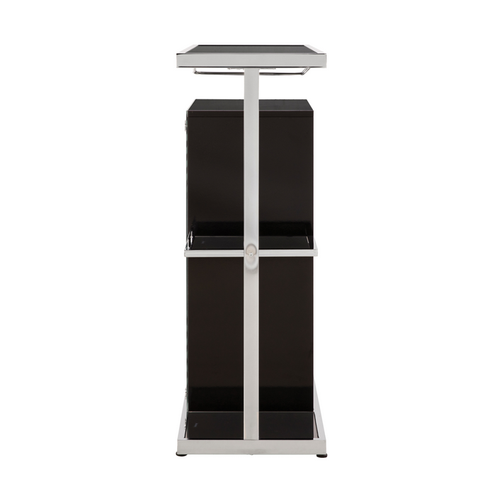 2-Tier Bar Unit Glossy Black And White