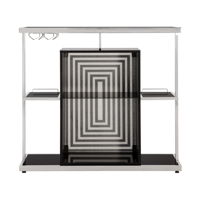 2-Tier Bar Unit Glossy Black And White