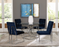 Upholstered Dining Chairs Ink Blue And Chrome