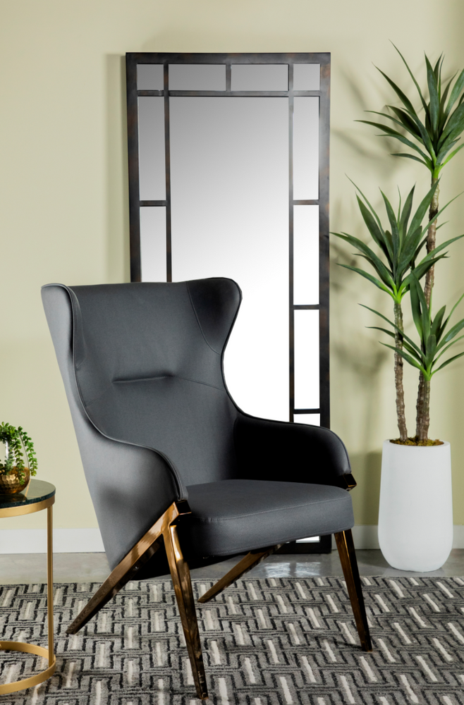 Upholstered Accent Chair Slate And Bronze