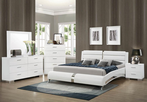 Felicity  Glossy White Bedroom Set