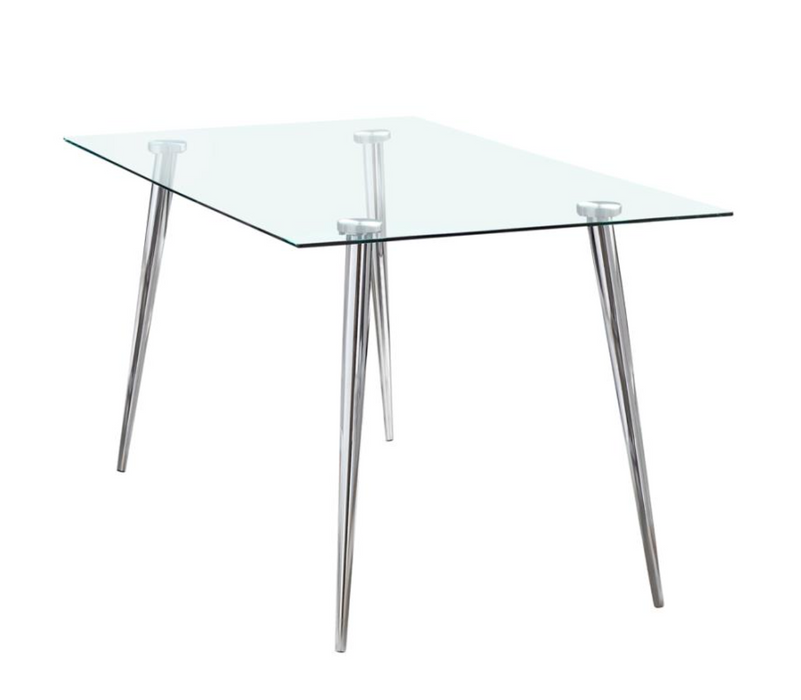 Glass Top Chrome  Legs  Dining Table