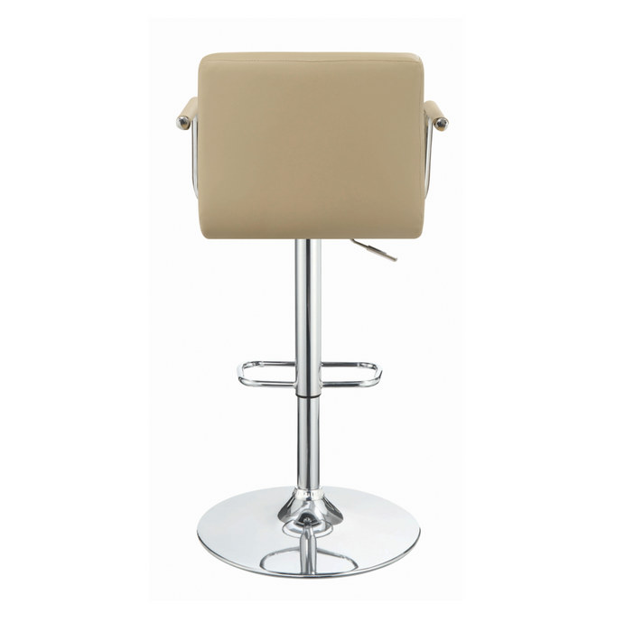 Adjustable Height Bar Stool Beige And Chrome