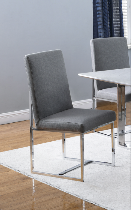 Mackinnon Upholstered Side Chair Grey And Chrome
