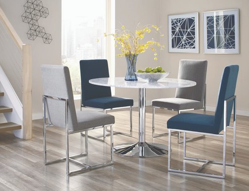 Mackinnon Upholstered Side Chair Grey And Chrome