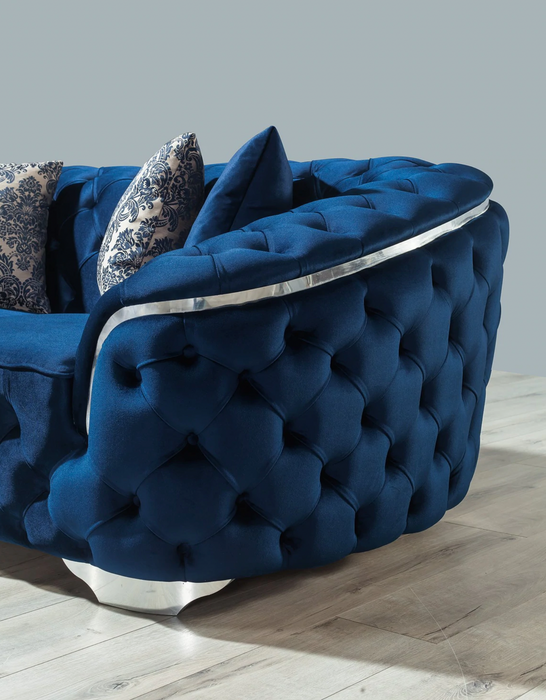 Lupino Blue Velvet Sofa & Loveseat