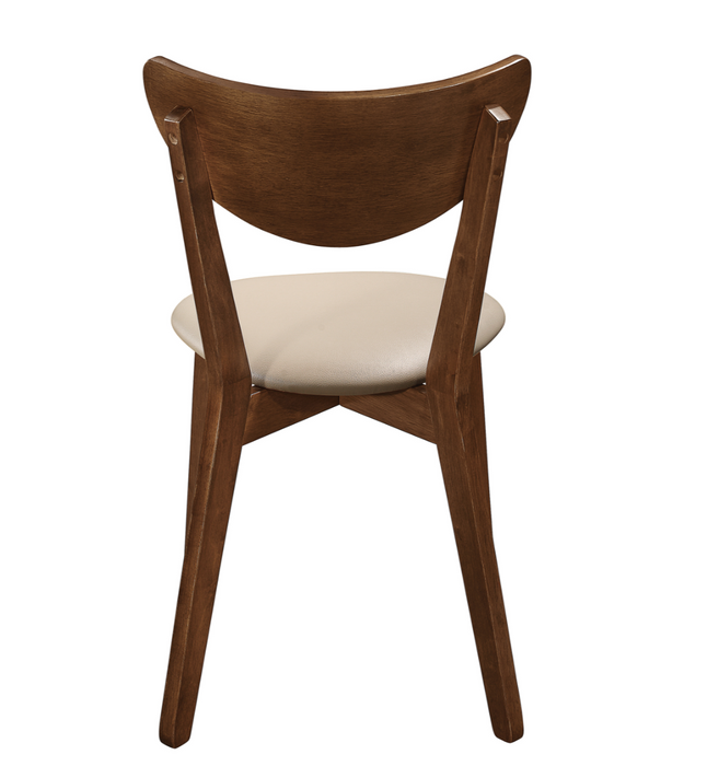 Kersey Dining Side Chair With Curved Backs Beige And Chestnut