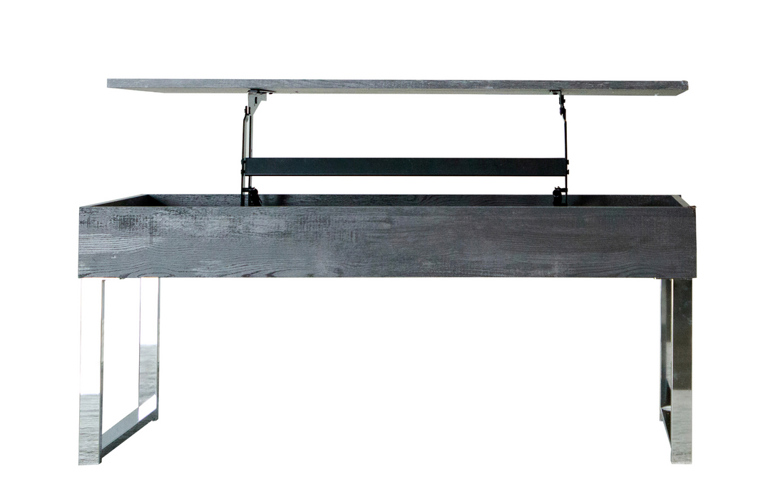 Lift Top Storage Coffee Table Dark Charcoal And Chrome