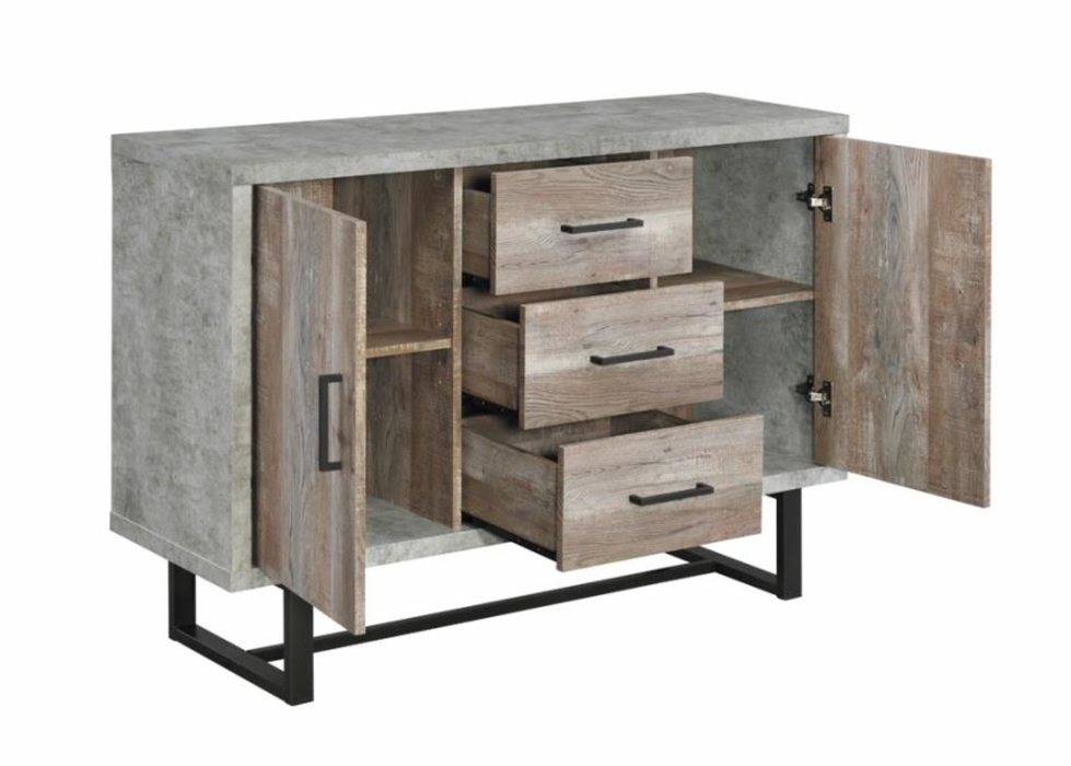 3-drawer Accent Cabinet Weathered Oak and Cement